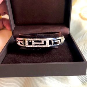 Bangle bracelet, faux diamonds